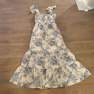Floral Blue and White Women's Dress